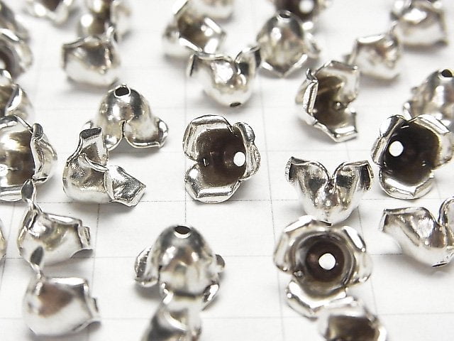 Karen Silver Flower 10x10x6mm 2pcs