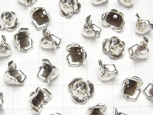 Karen Silver Flower 10x10x6mm 2pcs