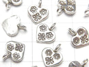Karen Silver Heart Charm 12x10x1.5mm 1pc