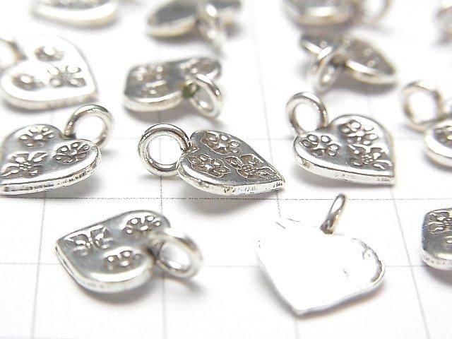 Karen Silver Heart Ornament Charm 12.5x10x1.5mm 1pc
