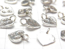 Karen Silver Heart Charm 12x10x1.5mm 1pc