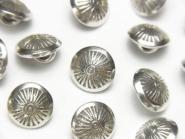 Karen Silver Coin Charm (Concho) 9x9x6mm 1pc