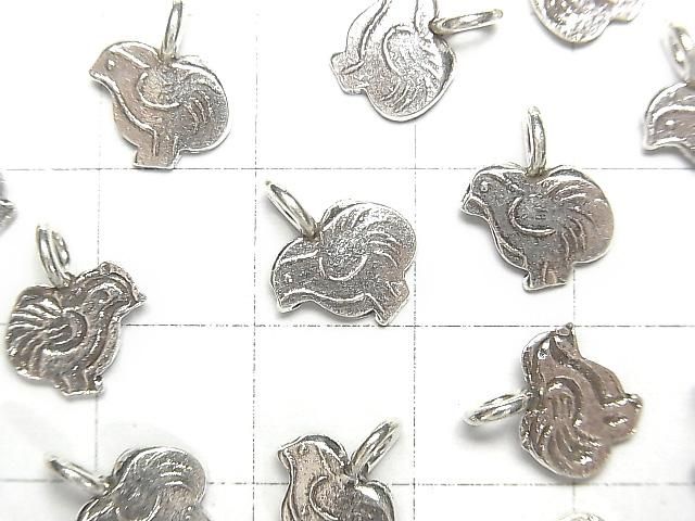Karen Silver Bird Charm 12x10x1.1mm 2pcs