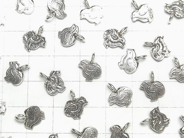 Karen Silver Bird Charm 12x10x1.1mm 2pcs