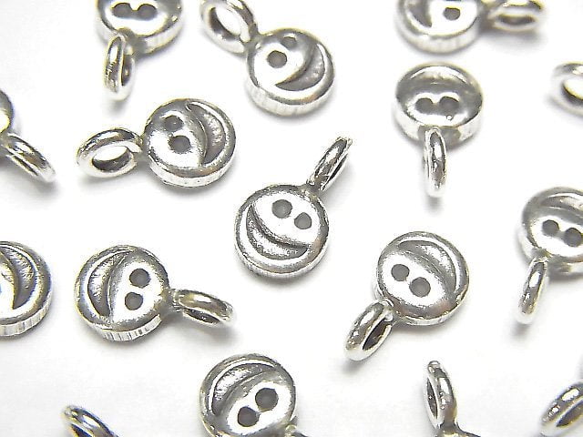 Karen Silver Smile Coin Charm 10x6x2mm 1pc