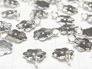 Karen Silver Flower Charm 14x11x1mm 1pc