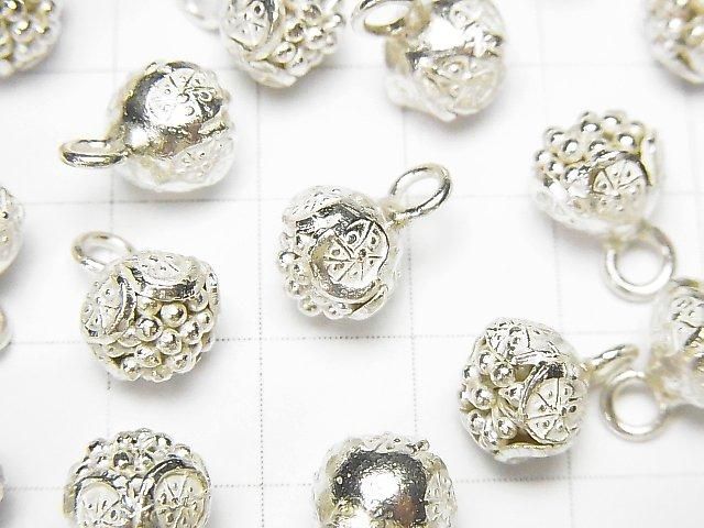 Karen Silber Obst Charm 12x8x8mm [Weißes Silber] [Oxidiertes Silber] 1Stück