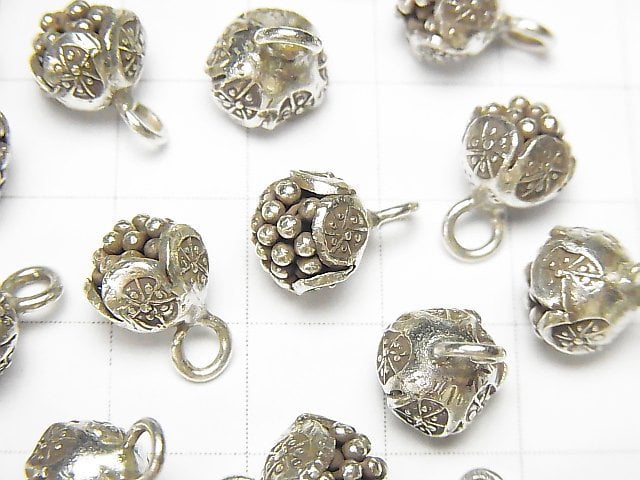 Karen Silver Fruit Charm 12x8x8mm [White Silver] [Oxidized Silver] 1pc