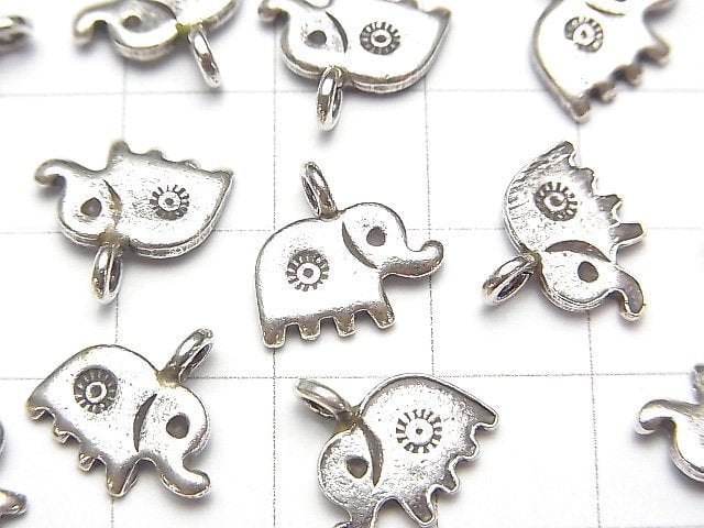 Karen Silver Elephant Charm 12x12x1.5mm 2pcs