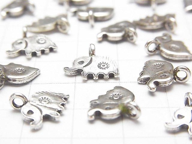 Karen Silver Elephant Charm 12x12x1.5mm (2pcs)