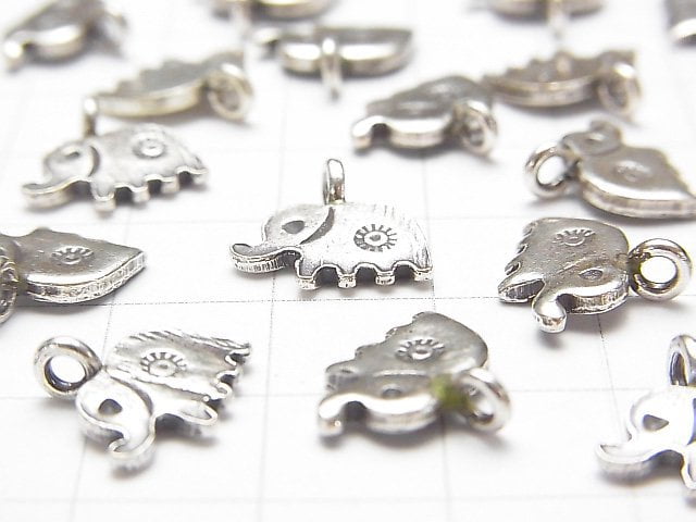 Karen Silver Elephant Charm 12x12x1.5mm 2pcs