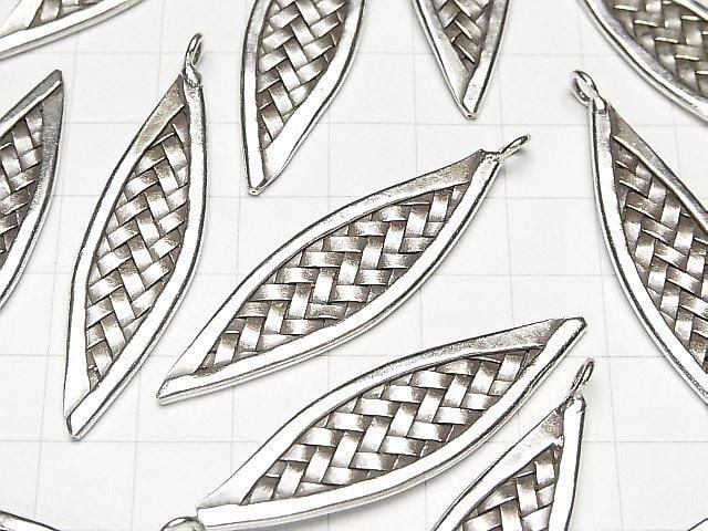 Karen Silver Marquise Charm 49x13x2mm 1pc