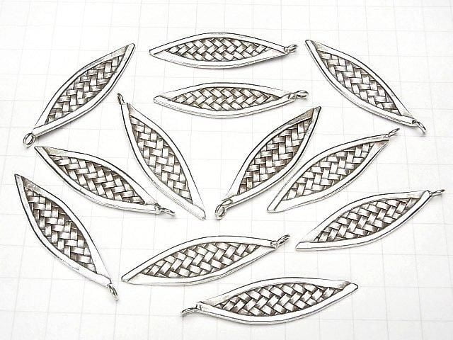 Karen Silver Marquise Charm 49x13x2mm 1pc