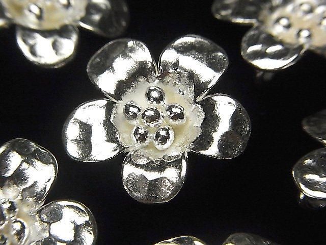 Karen Silver Flower Charm 19x19x6mm 1pc