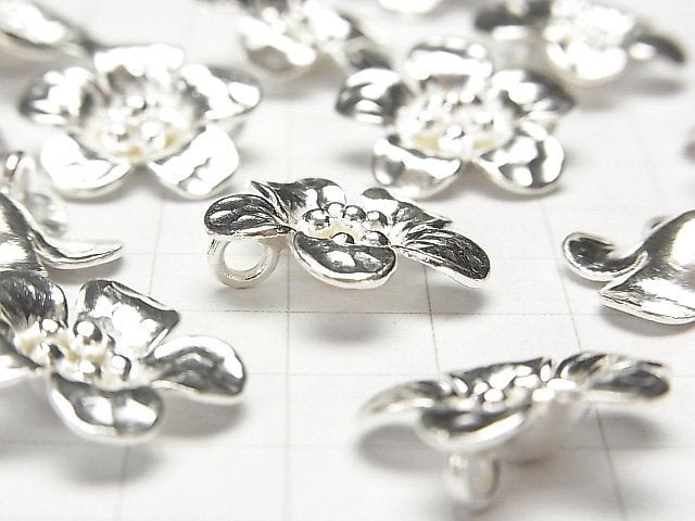 Karen Silver Flower Charm 19x19x6mm 1pc