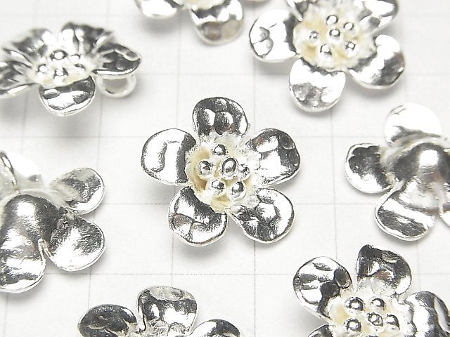 Karen Silver Flower Charm 19x19x6mm 1pc