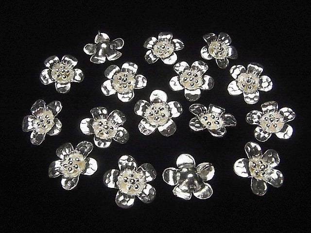 Karen Silver Flower Charm 19x19x6mm 1pc