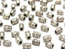 Karen Silver Patterned Rondelle 4x3x3mm 10pcs