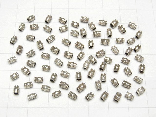 Karen Silver Patterned Roundel 4x3x3mm 10pcs