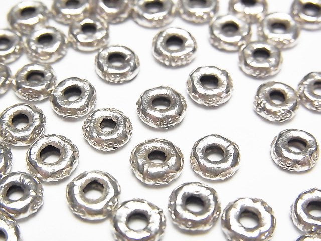 Karen Silver Patterned Roundel 6x6x2mm 5pcs