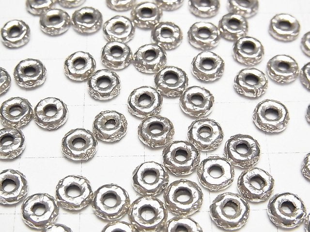 Karen Silver Patterned Roundel 6x6x2mm 5pcs