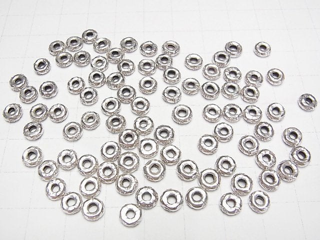 Karen Silver Patterned Roundel 6x6x2mm 5pcs