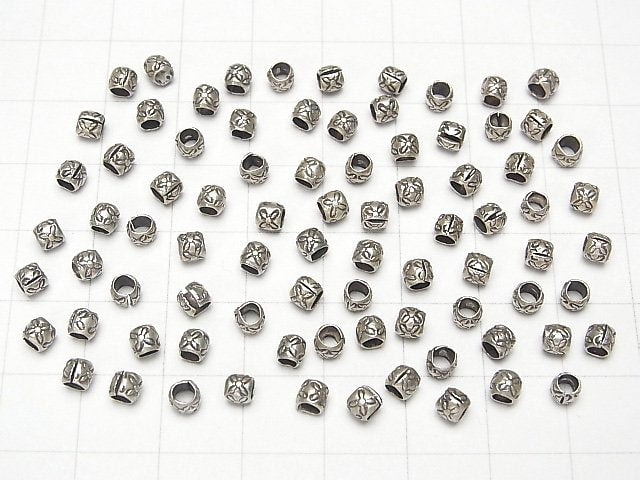 Karen Silver Flower Pattern Rondelle 3.5x3.5x3mm 10pcs
