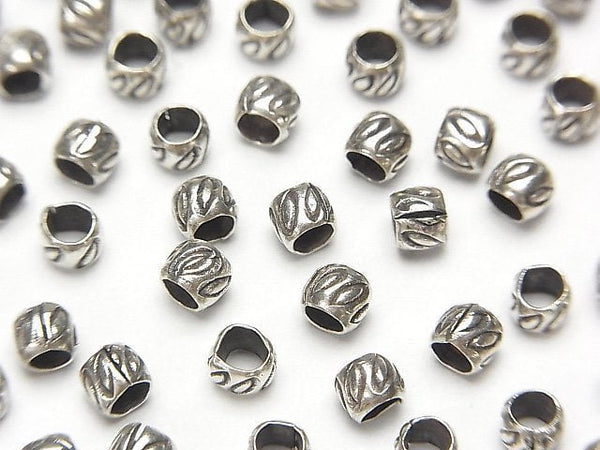 Karen Silver Patterned Roundel 3.5x3.5x3mm 10pcs