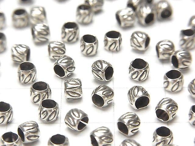 Karen Silver Patterned Rondelle 3.5x3.5x3mm 10pcs