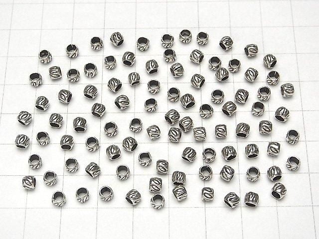 Karen Silver Patterned Rondelle 3.5x3.5x3mm 10pcs