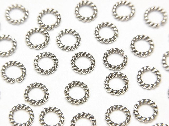 Karen Silver Rope Ring (Opening Type) 4mm, 5.5mm, 6mm, 8mm 10pcs