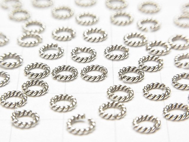 Karen Silver Rope Ring (Opening Type) 4mm, 5.5mm, 6mm, 8mm 10pcs