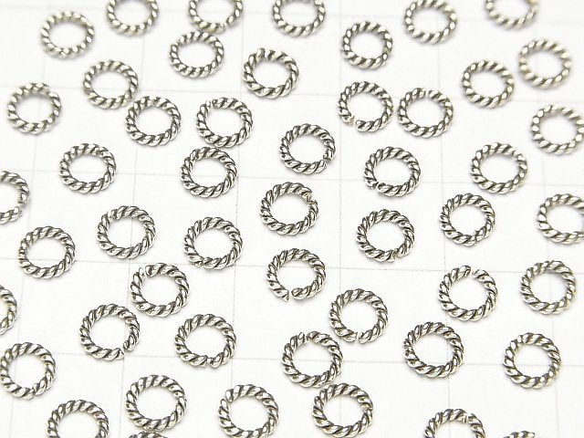 Karen Silver Rope Ring (Opening Type) 4mm, 5.5mm, 6mm, 8mm 10pcs