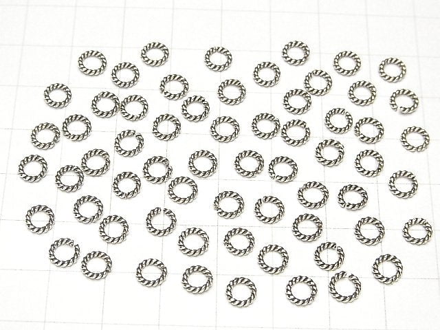 Karen Silver Rope Ring (Opening Type) 4mm, 5.5mm, 6mm, 8mm 10pcs