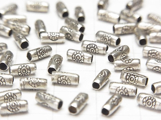 Karen Silver Ornament Tube 6x2.5x2.5mm 10pcs