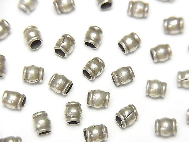 Karen Silver Patterned Rondelle 4x3.5x3.5mm 10pcs