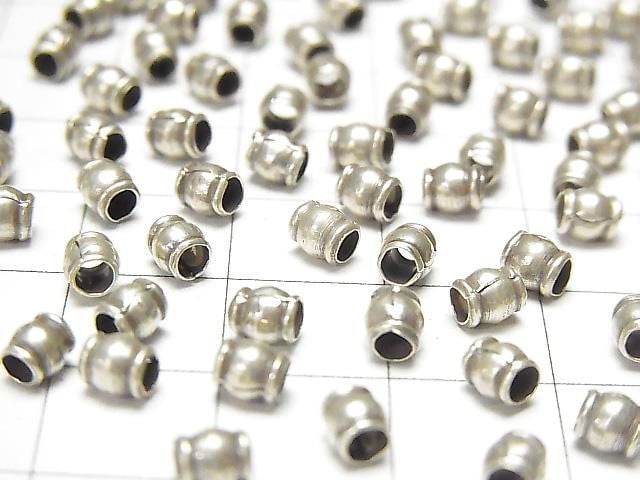 Karen Silver Patterned Rondelle 4x3.5x3.5mm 10pcs