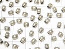 Karen Silver Patterned Rondelle 4x3.5x3.5mm 10pcs