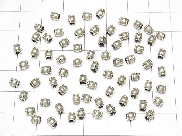 Karen Silver Patterned Rondelle 4x3.5x3.5mm 10pcs
