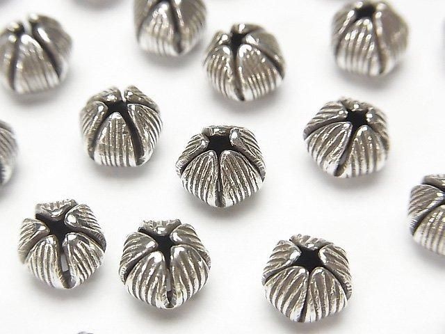 Karen Silver Flower Motif Beads 7mm (2pcs)
