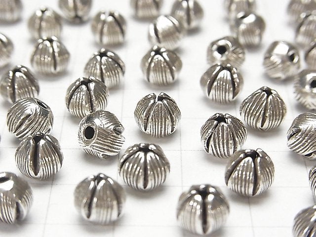 Karen Silver Flower Motif Beads 7mm 2pcs