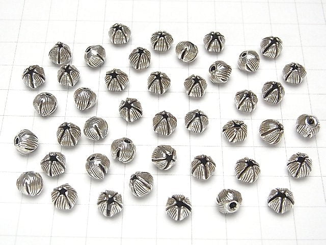 Karen Silver Flower Motif Beads 7mm (2pcs)
