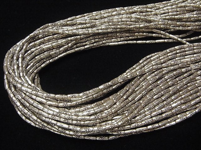 Karen Silver Ornament Rice 7x2.5x2.5mm 1/4 or 1strand beads (aprx.15inch/38cm)