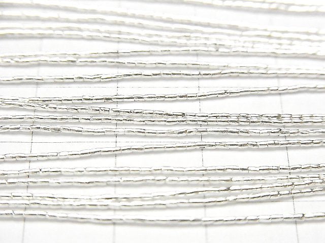 Karen Silver Tube 1x0.8x0.8mm White Silver half or 1strand beads (aprx.26inch/66cm)