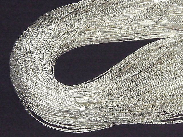 Karen Silver Tube 1x0.8x0.8mm White Silver half or 1strand beads (aprx.26inch/66cm)