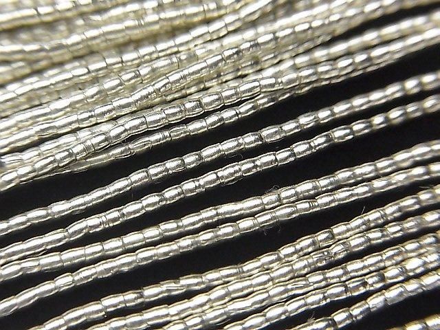 Karen Silver Rondelle (Tube) 1.5x1.5x1.5mm 1/4 or 1-strand beads (approx. 27 inches/68 cm)