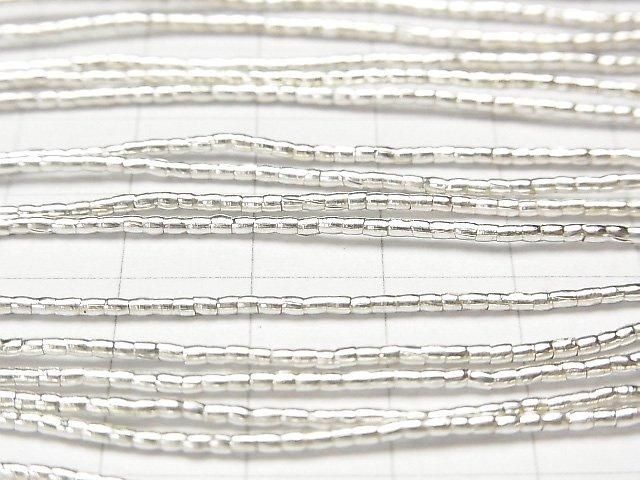 Karen Silver Rondelle (Tube) 1.5x1.5x1.5mm 1/4 or 1-strand beads (approx. 27 inches/68 cm)