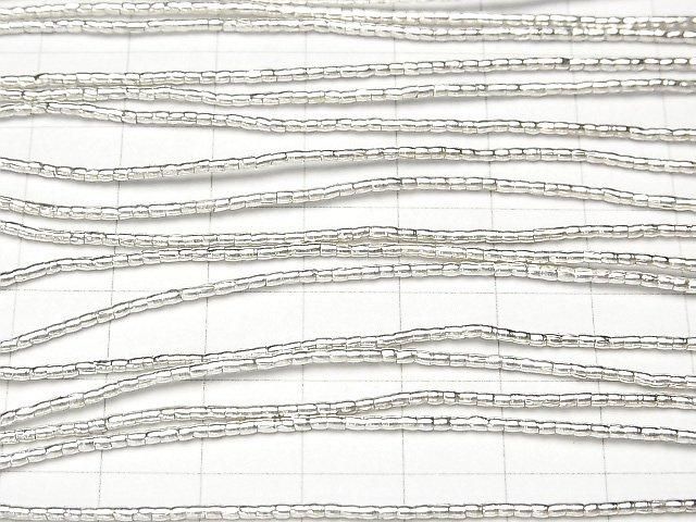 Karen Silver Rondelle (Tube) 1.5x1.5x1.5mm 1/4 or 1-strand beads (approx. 27 inches/68 cm)