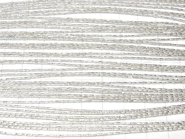 Karen Silver Patterned Tube 2.5x1x1mm White Silver Half or 1-Strand Beads (approx. 26inch/66cm)