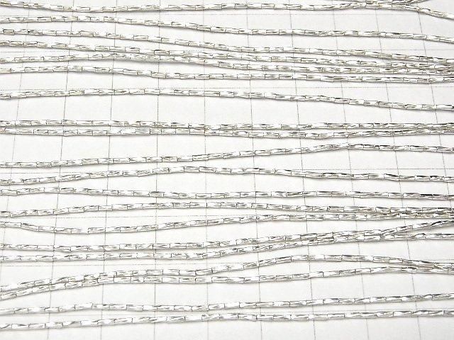 Karen Silver Twist Tube 3x1x1mm White Silver Half or 1-Strand Beads (approx. 26inch/66cm)